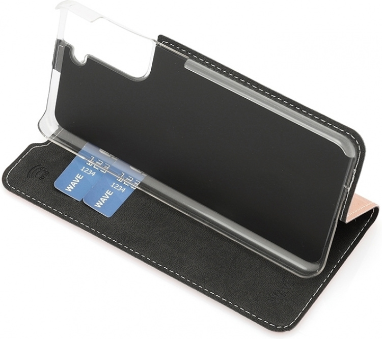 Wave BookCase skyddsfodral, Samsung Galaxy S21, roséguld Wave BookCase skyddsfodral, Samsung Galaxy S21, roséguld