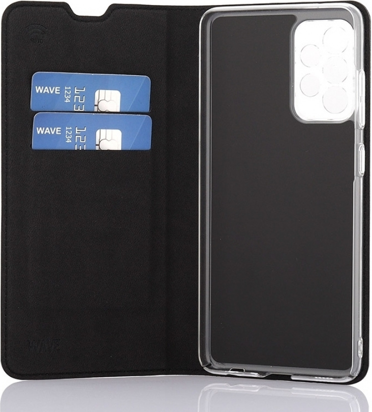 Wave BookCase skyddsfodral, Samsung Galaxy A52 / A52 5G / A52s, svart