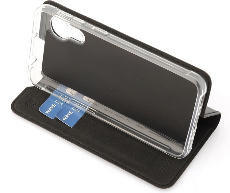 Wave BookCase skyddsfodral, Samsung Galaxy Xcover 5, svart Wave BookCase skyddsfodral, Samsung Galaxy Xcover 5, svart