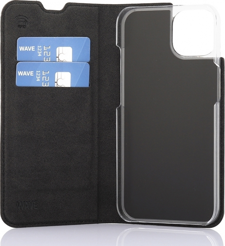Wave BookCase skyddsfodral, iPhone 13, svart Wave BookCase skyddsfodral, iPhone 13, svart