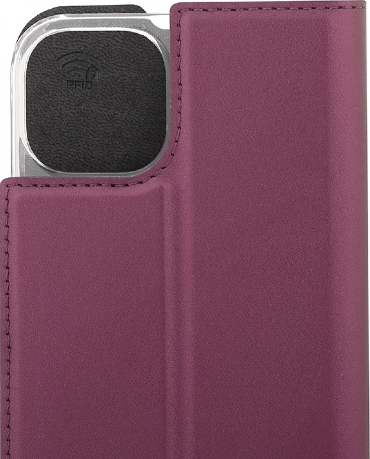 Wave BookCase skyddsfodral, iPhone 13, Smoky Sangria