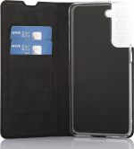 Wave BookCase skyddsfodral, Samsung Galaxy S21 FE 5G, svart Wave BookCase skyddsfodral, Samsung Galaxy S21 FE 5G, svart