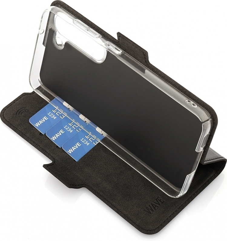 Wave BookCase skyddsfodral, Samsung Galaxy S23, svart Wave BookCase skyddsfodral, Samsung Galaxy S23, svart