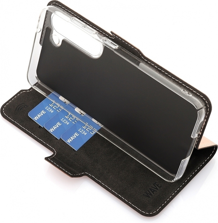 Wave BookCase skyddsfodral, Samsung Galaxy S23, roséguld Wave BookCase skyddsfodral, Samsung Galaxy S23, roséguld