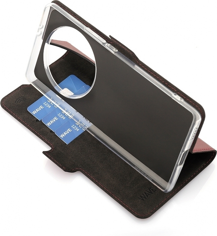 Wave BookCase skyddsfodral, Honor Magic5 Lite, Smoky Sangria Wave BookCase skyddsfodral, Honor Magic5 Lite, Smoky Sangria