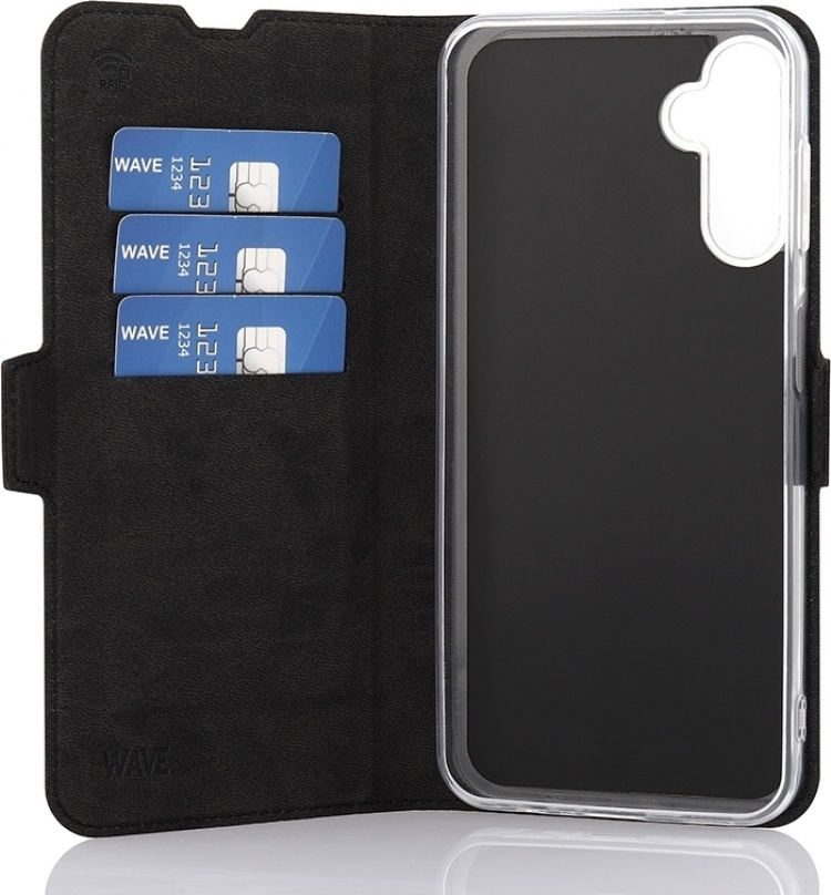 Wave BookCase skyddsfodral, Samsung Galaxy A14 4G, svart