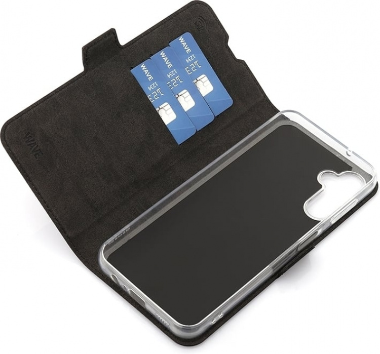 Wave BookCase skyddsfodral, Samsung Galaxy A14 4G, svart