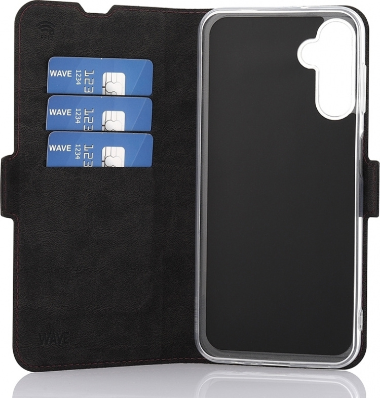 Wave BookCase skyddsfodral, Samsung Galaxy A14, Smoky Sangria