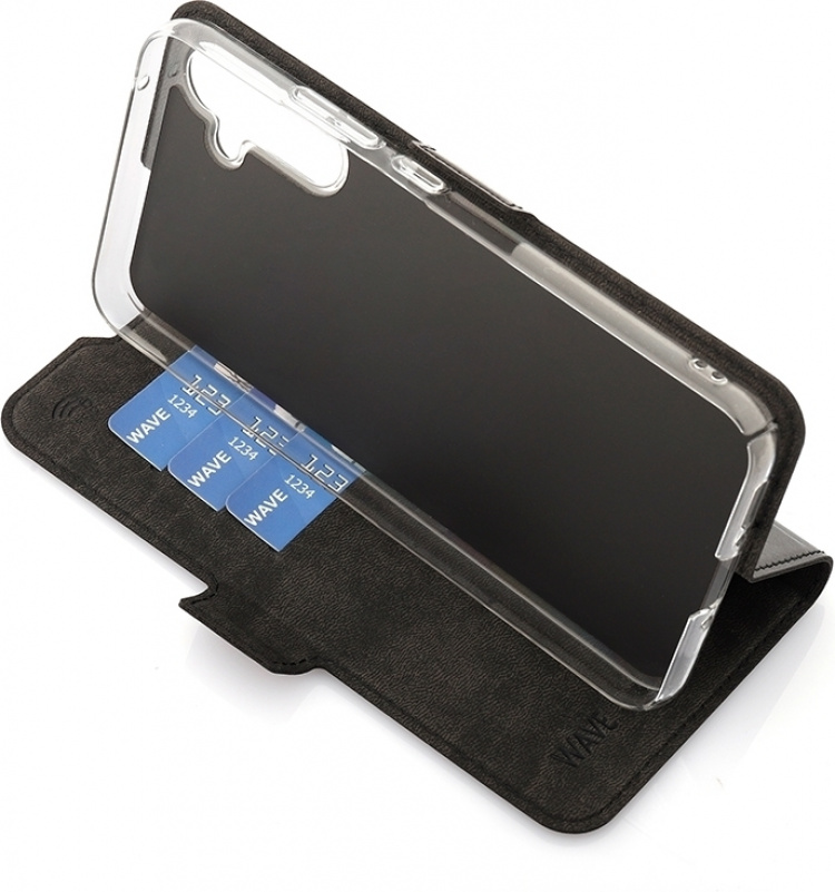 Wave BookCase skyddsfodral, Samsung Galaxy A34 5G, svart Wave BookCase skyddsfodral, Samsung Galaxy A34 5G, svart