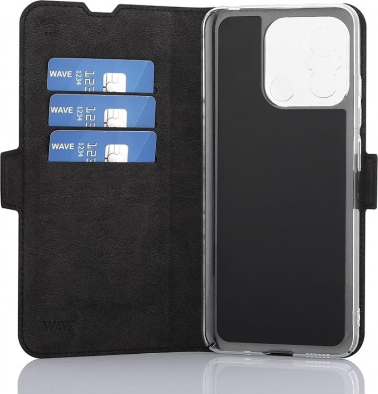 Wave BookCase skyddsfodral, Xiaomi Redmi 12C, svart