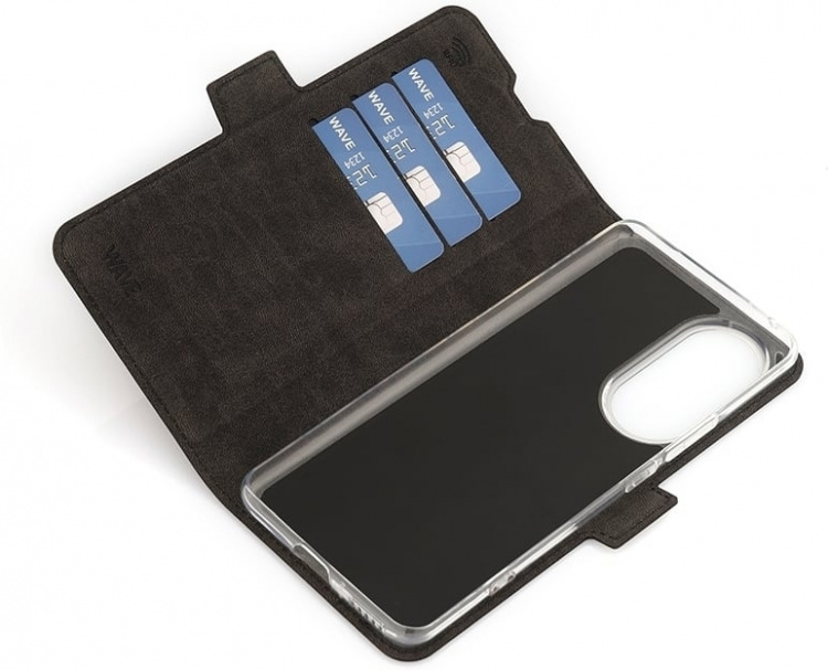 Wave BookCase skyddsfodral, Honor 90, svart Wave BookCase skyddsfodral, Honor 90, svart