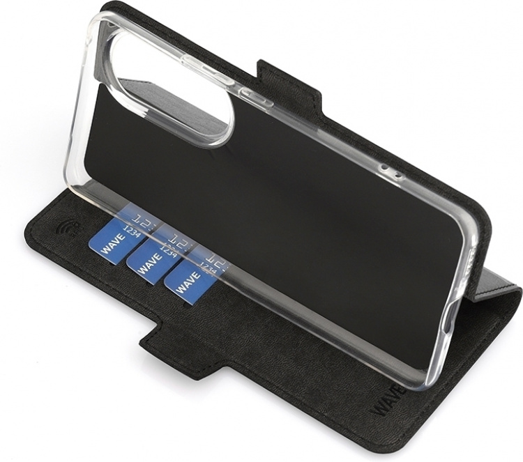 Wave BookCase skyddsfodral, Honor 90, svart Wave BookCase skyddsfodral, Honor 90, svart