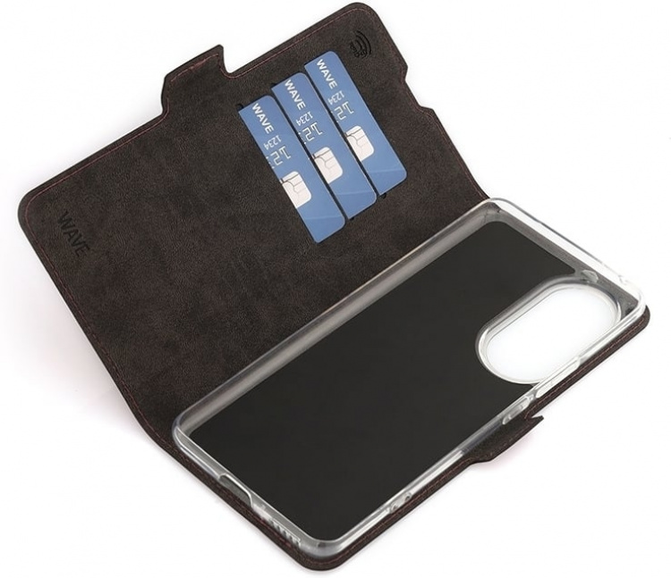 Wave BookCase skyddsfodral, Honor 90, Rökig Sangria Wave BookCase skyddsfodral, Honor 90, Rökig Sangria