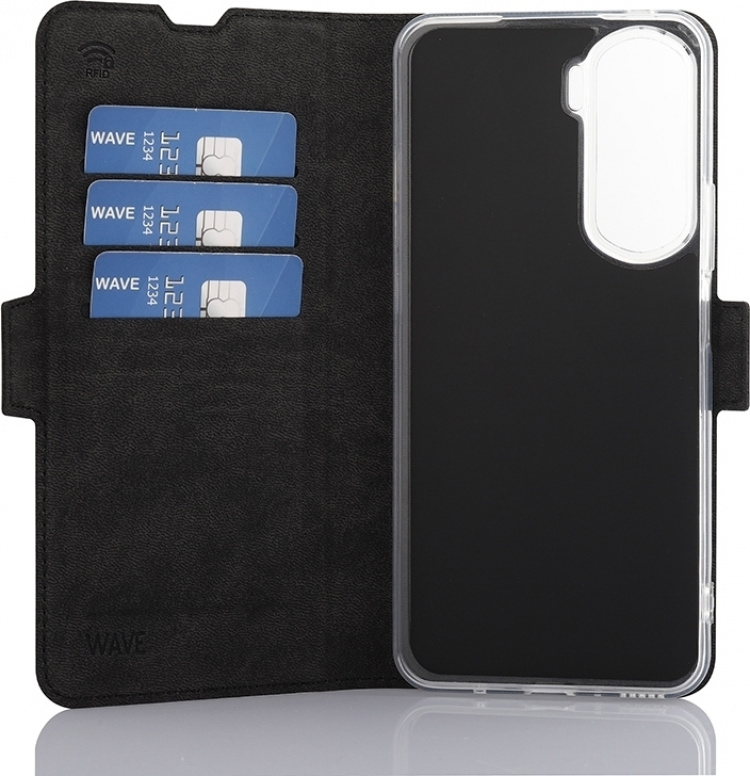 Wave BookCase skyddsfodral, Honor 90 Lite, svart