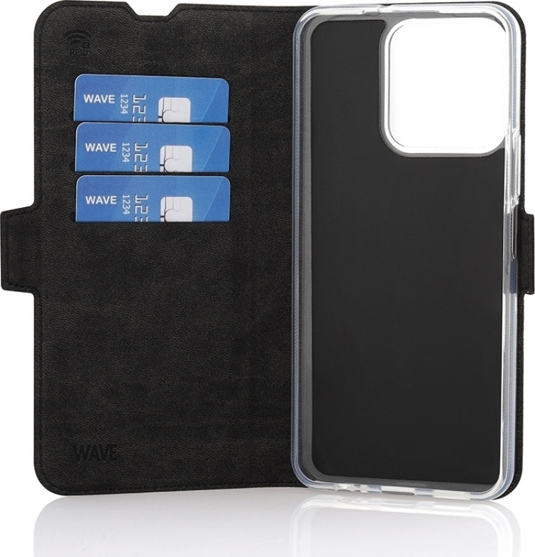 Wave BookCase skyddsfodral, Honor X6a, svart Wave BookCase skyddsfodral, Honor X6a, svart