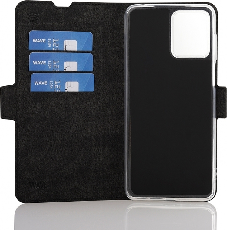 Wave BookCase skyddsfodral, Motorola Moto G14, svart