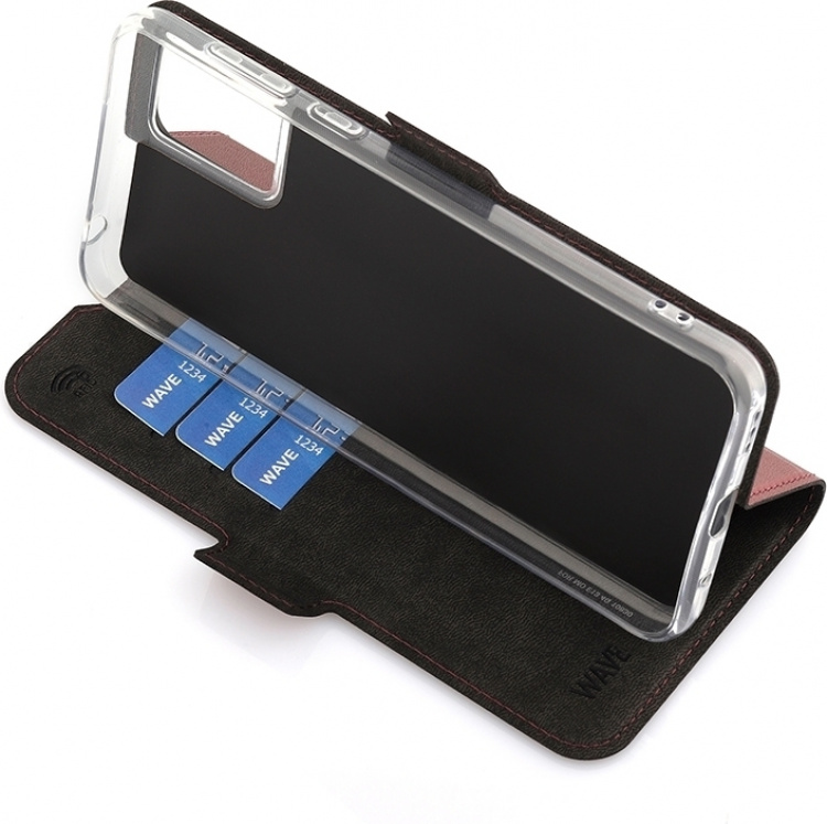 Wave BookCase skyddsfodral, Motorola Moto E13, Smoky Sangria Wave BookCase skyddsfodral, Motorola Moto E13, Smoky Sangria