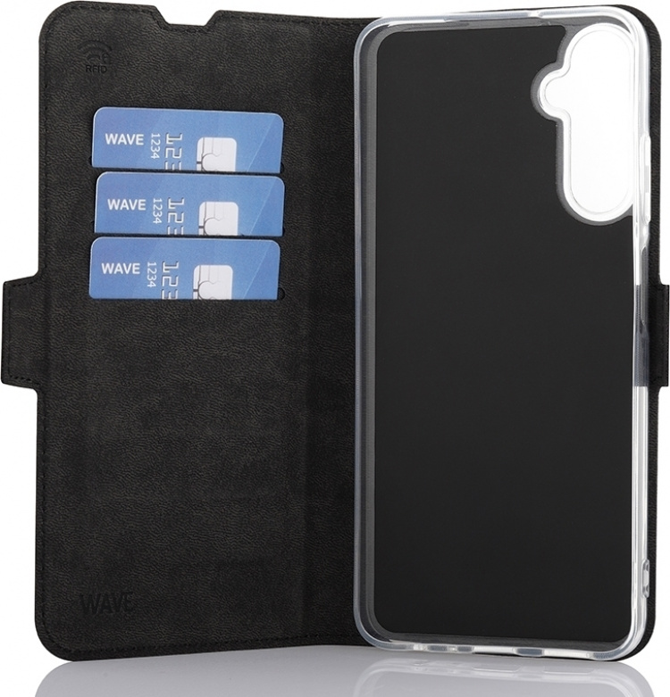 Wave BookCase skyddsfodral, Samsung Galaxy A05s, svart