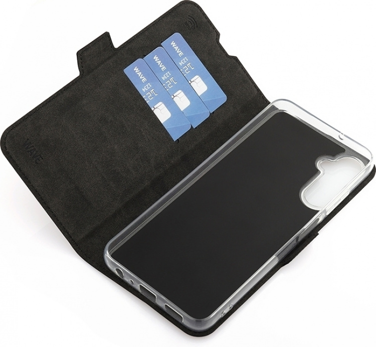 Wave BookCase skyddsfodral, Samsung Galaxy A05s, svart
