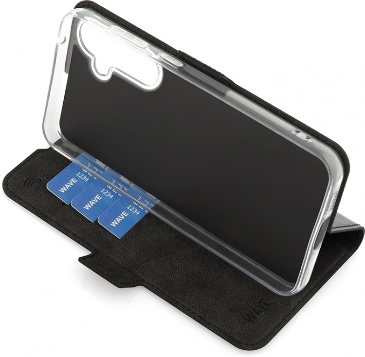 Wave BookCase skyddsfodral, Samsung Galaxy S23 FE 5G, svart Wave BookCase skyddsfodral, Samsung Galaxy S23 FE 5G, svart