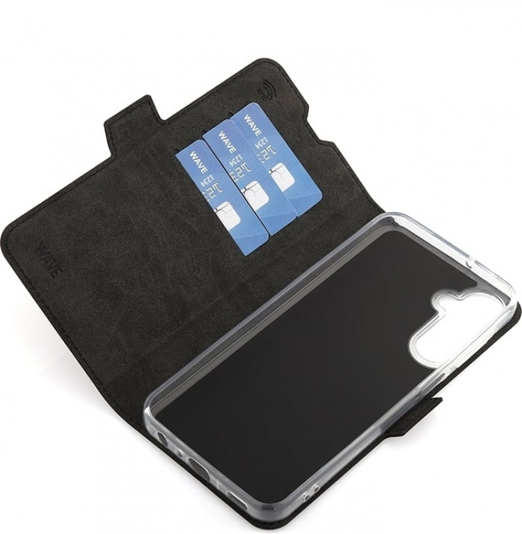 Wave BookCase, Samsung Galaxy A25 5G, svart Wave BookCase, Samsung Galaxy A25 5G, svart