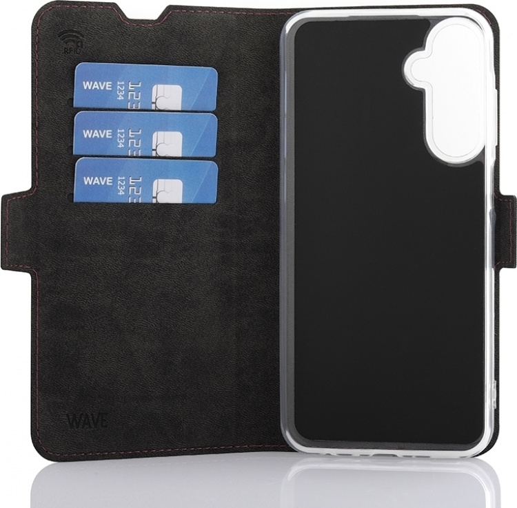 Wave BookCase, Samsung Galaxy A25 5G, Rökig Sangria