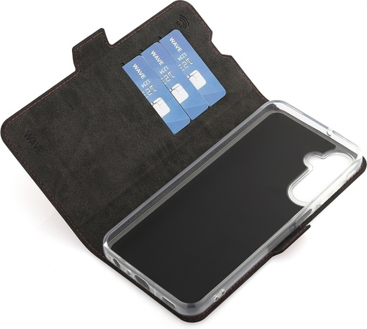 Wave BookCase, Samsung Galaxy A25 5G, Rökig Sangria