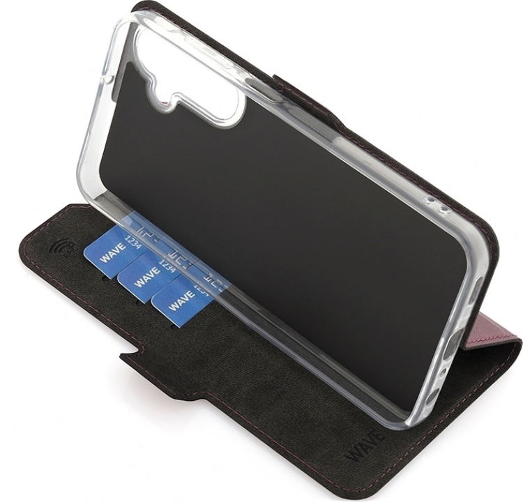 Wave BookCase, Samsung Galaxy A25 5G, Rökig Sangria