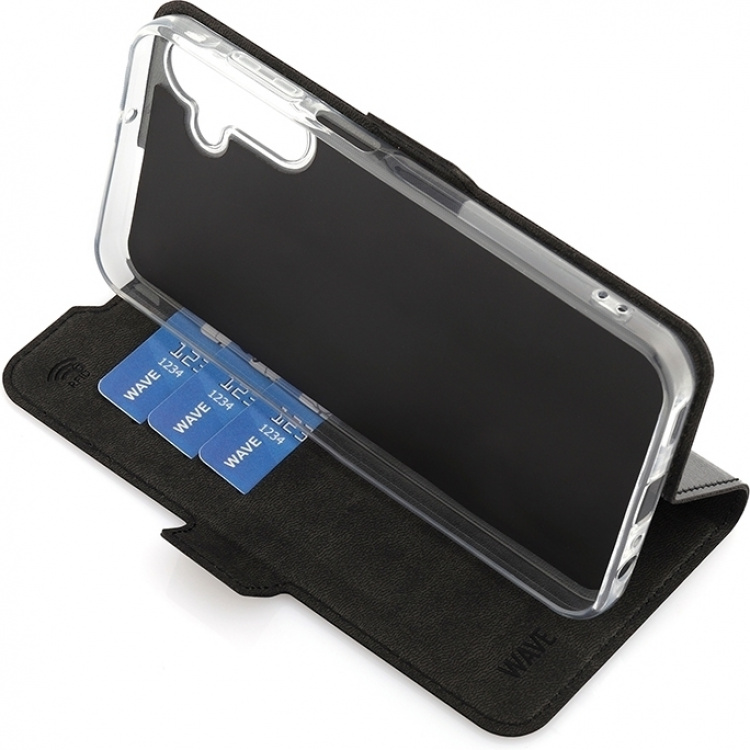 Wave BookCase skyddsfodral, Samsung Galaxy A15, svart