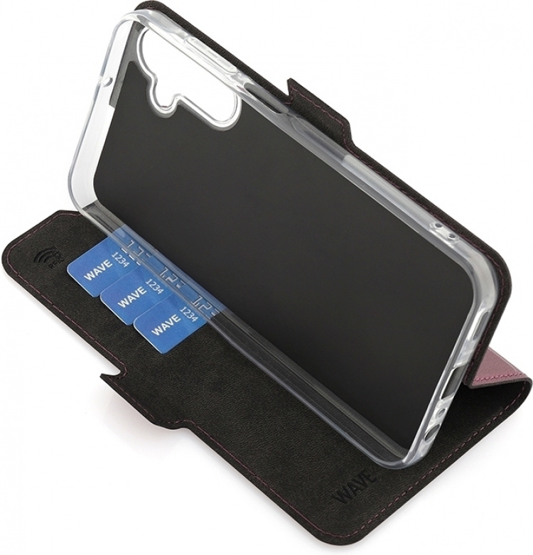 Wave BookCase skyddsfodral, Samsung Galaxy A15, Smoky Sangria Wave BookCase skyddsfodral, Samsung Galaxy A15, Smoky Sangria