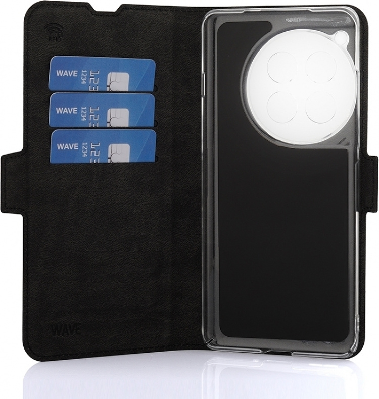 Wave BookCase skyddsfodral, OnePlus 12 , svart Wave BookCase skyddsfodral, OnePlus 12 , svart