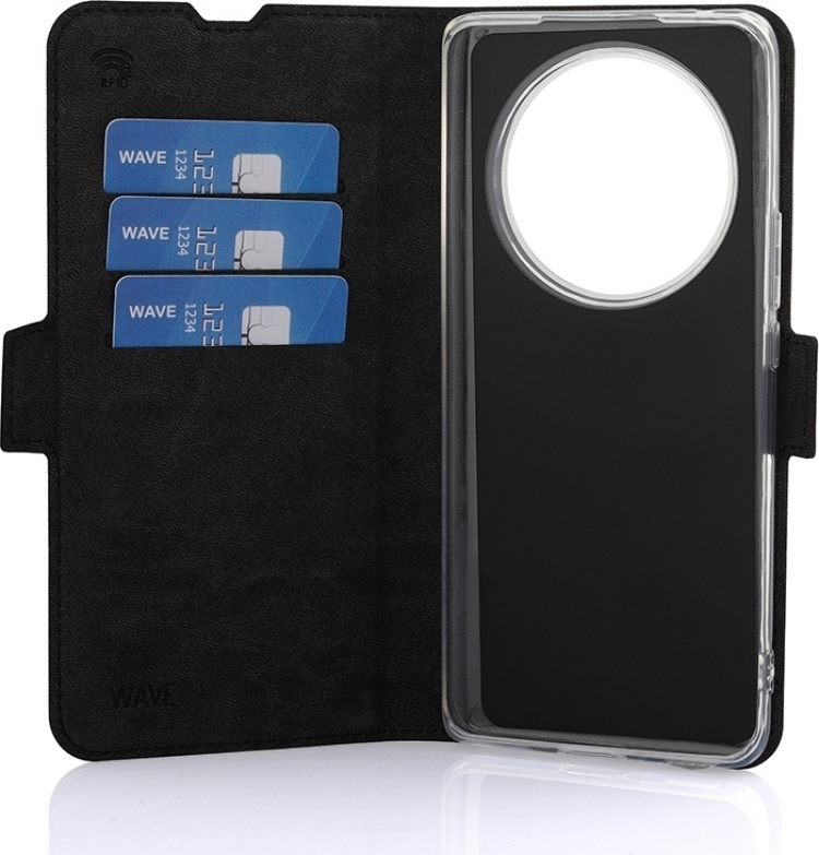 Wave BookCase skyddsfodral, Honor Magic6 Lite, svart Wave BookCase skyddsfodral, Honor Magic6 Lite, svart