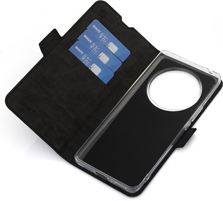 Wave BookCase skyddsfodral, Honor Magic6 Lite, svart Wave BookCase skyddsfodral, Honor Magic6 Lite, svart