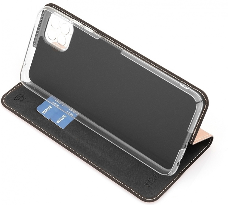 Wave BookCase skyddsfodral, Samsung Galaxy A22 5G, roséguld