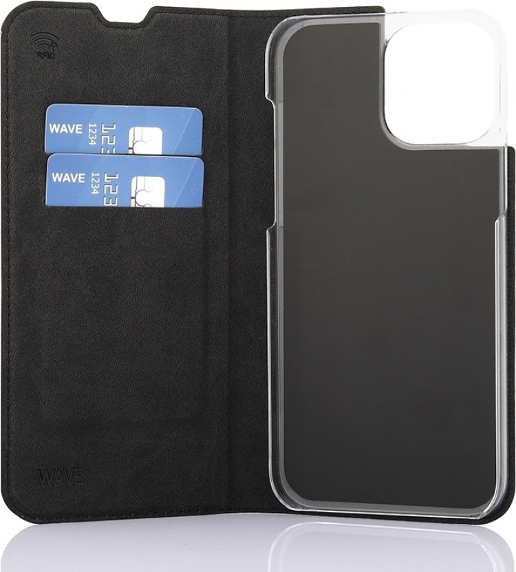 Wave BookCase skyddsfodral, iPhone 13 Pro Max, svart