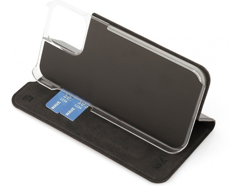 Wave BookCase skyddsfodral, iPhone 13 Pro Max, svart