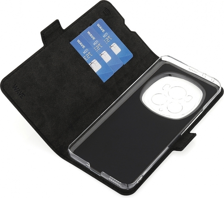 Wave BookCase skyddsfodral, Honor Magic6 Pro 5G, svart Wave BookCase skyddsfodral, Honor Magic6 Pro 5G, svart