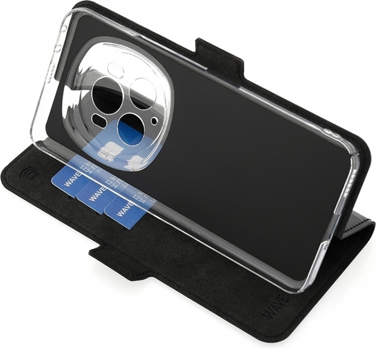 Wave BookCase skyddsfodral, Honor Magic6 Pro 5G, svart Wave BookCase skyddsfodral, Honor Magic6 Pro 5G, svart