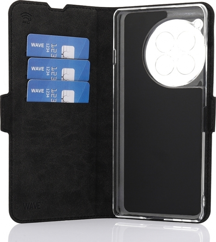 Wave BookCase skyddsfodral, OnePlus 12R, svart Wave BookCase skyddsfodral, OnePlus 12R, svart