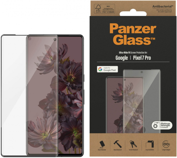 PanzerGlass pansarglas, Google Pixel 7 Pro, svart ram PanzerGlass pansarglas, Google Pixel 7 Pro, svart ram