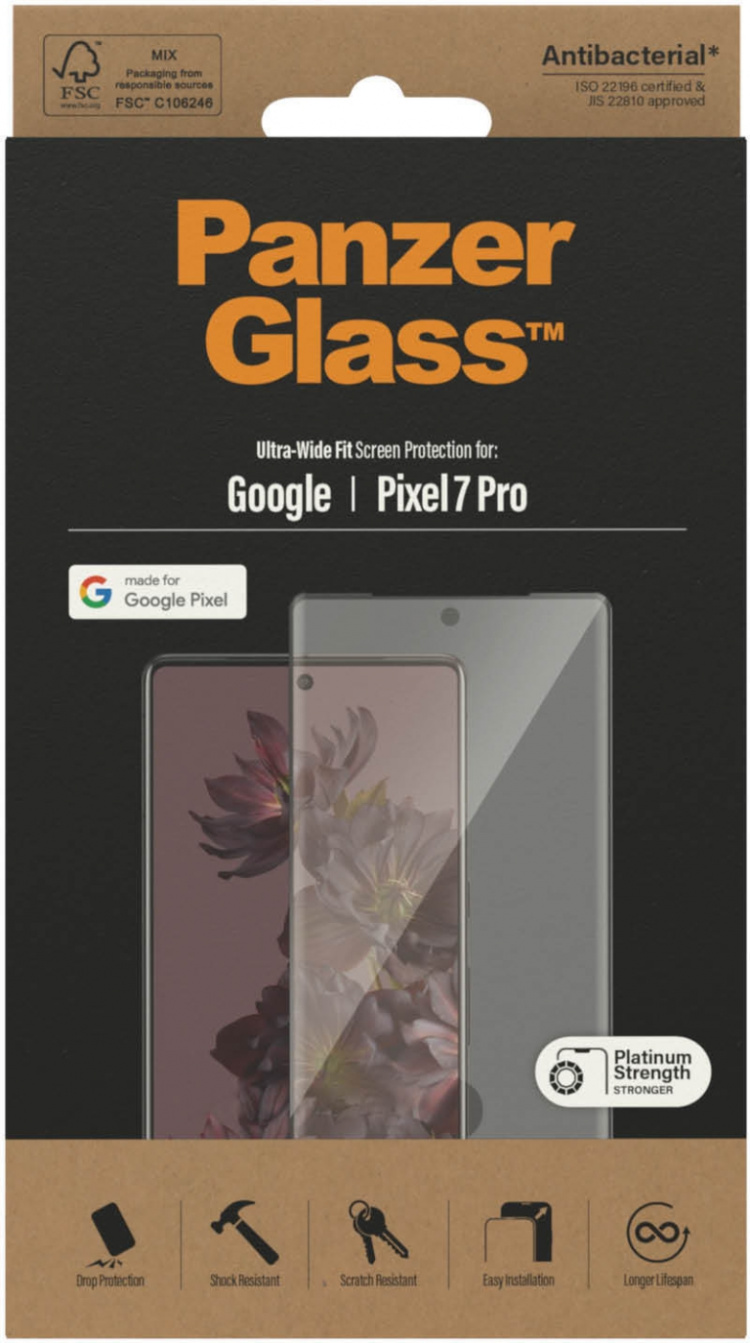 PanzerGlass pansarglas, Google Pixel 7 Pro, svart ram PanzerGlass pansarglas, Google Pixel 7 Pro, svart ram