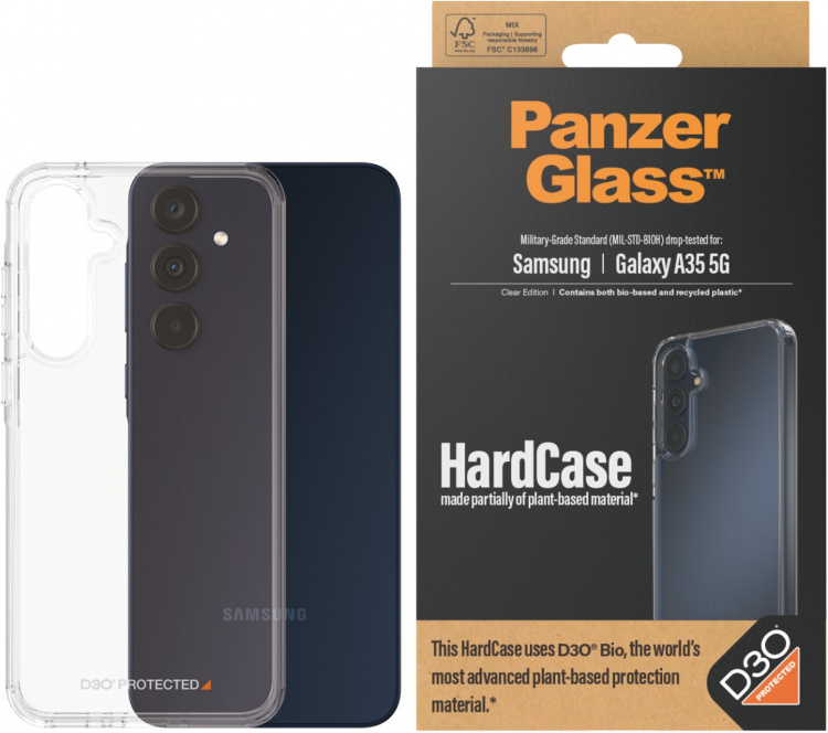 PanzerGlass HardCase med D3O, Samsung Galaxy A35, transparent PanzerGlass HardCase med D3O, Samsung Galaxy A35, transparent