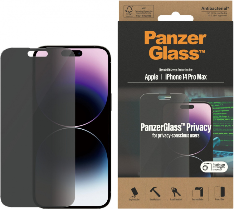 PanzerGlass Sekretess härdat glas, iPhone 14 Pro Max