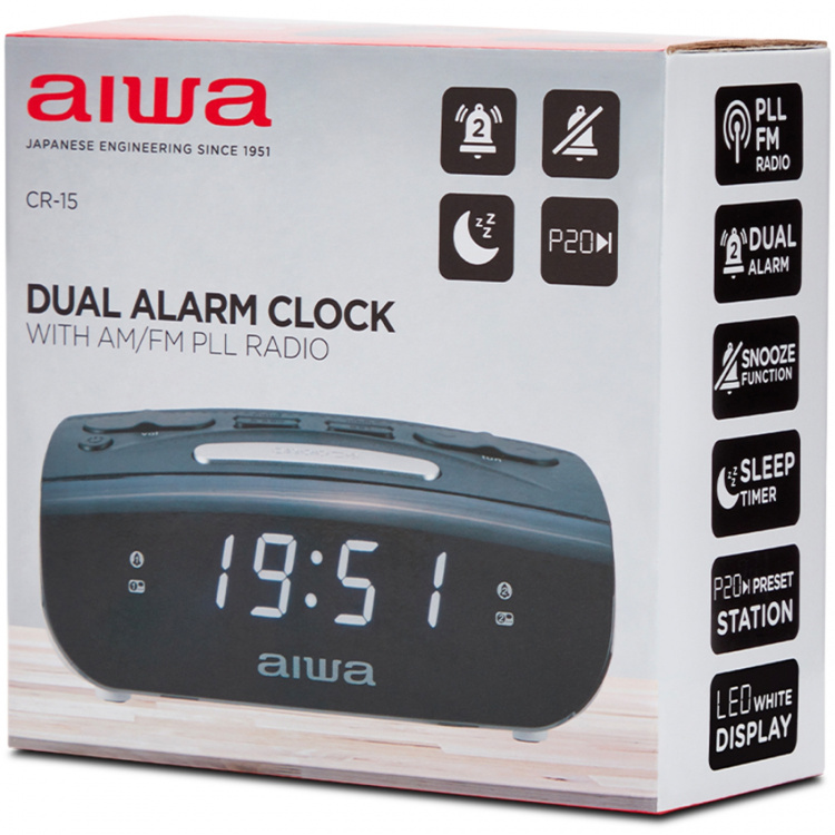 AIWA Klockradio med dubbla alarm