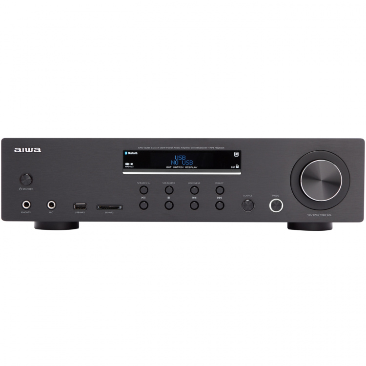 AIWA Förstärkare med Bluetooth 2 x 60 Watt RMS Svart