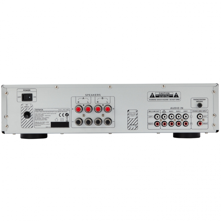 AIWA Förstärkare med Bluetooth 2 x 60 Watt RMS Silver AIWA Förstärkare med Bluetooth 2 x 60 Watt RMS Silver