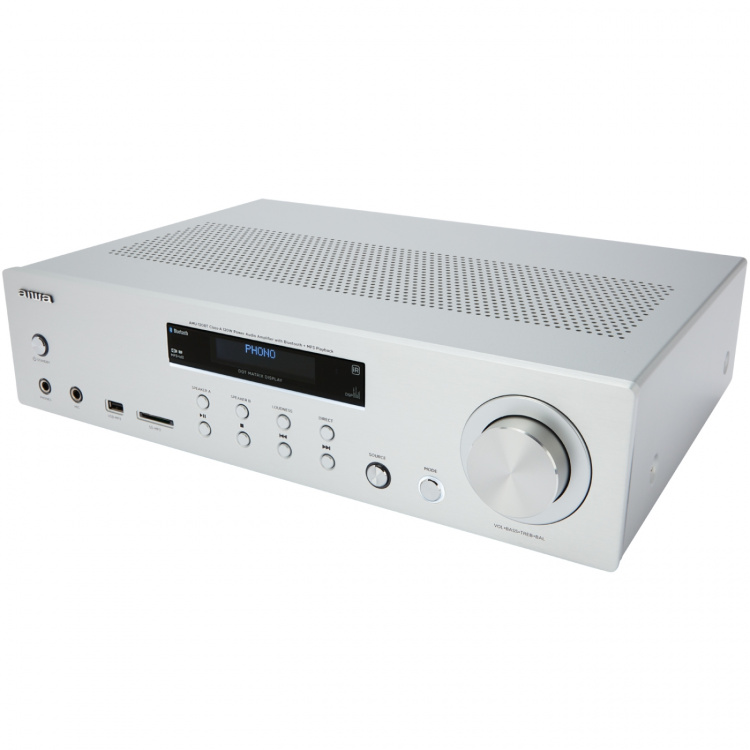 AIWA Förstärkare med Bluetooth 2 x 60 Watt RMS Silver AIWA Förstärkare med Bluetooth 2 x 60 Watt RMS Silver