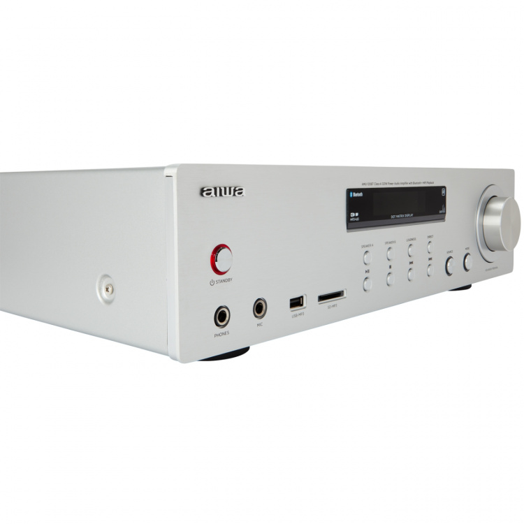 AIWA Förstärkare med Bluetooth 2 x 60 Watt RMS Silver AIWA Förstärkare med Bluetooth 2 x 60 Watt RMS Silver