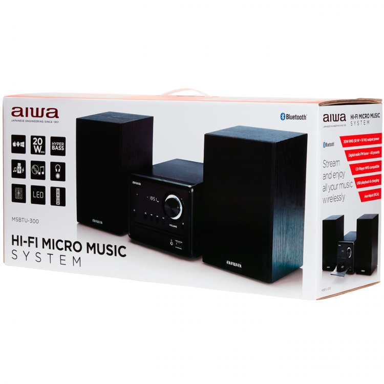 AIWA Hifi Micro stereo-system med Bluetooth
