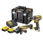 DeWALT DCK2080P2T-QW (DCD796 + DCG405), 18 V 2x5,0 Ah batteri, Verktygskit